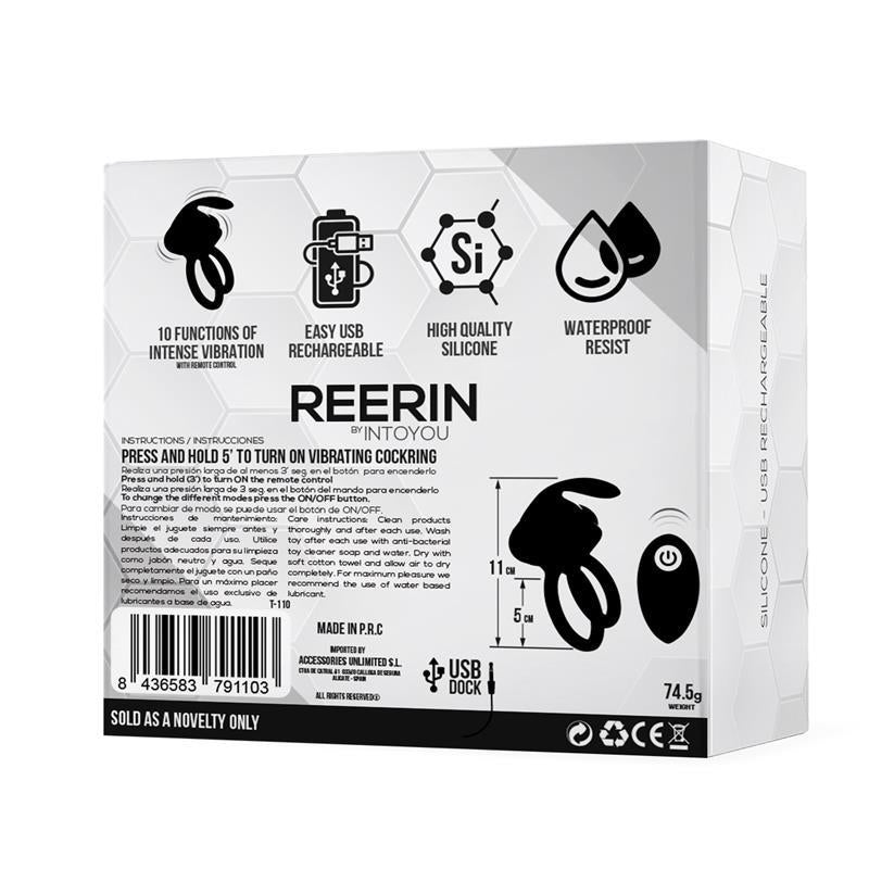 Reerin Anillo Vibrador USB Dual Control Remoto USB Silicona 7
