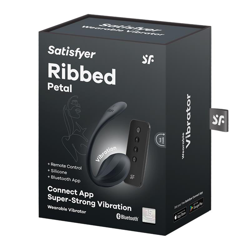 Ribbed Petal Vibrador de Braguita APP Negro 7