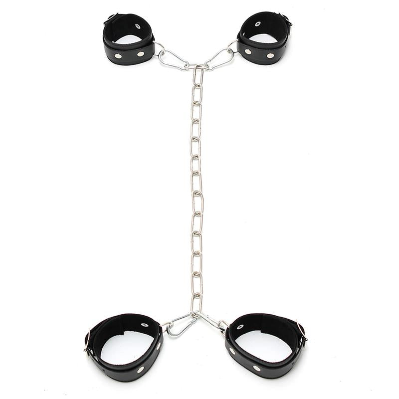 Esposas Cuero con Cadena Metálica Ajustable