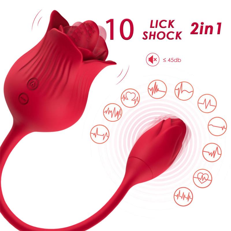 Rosa con Licking y Huevo Vibrador USB 10