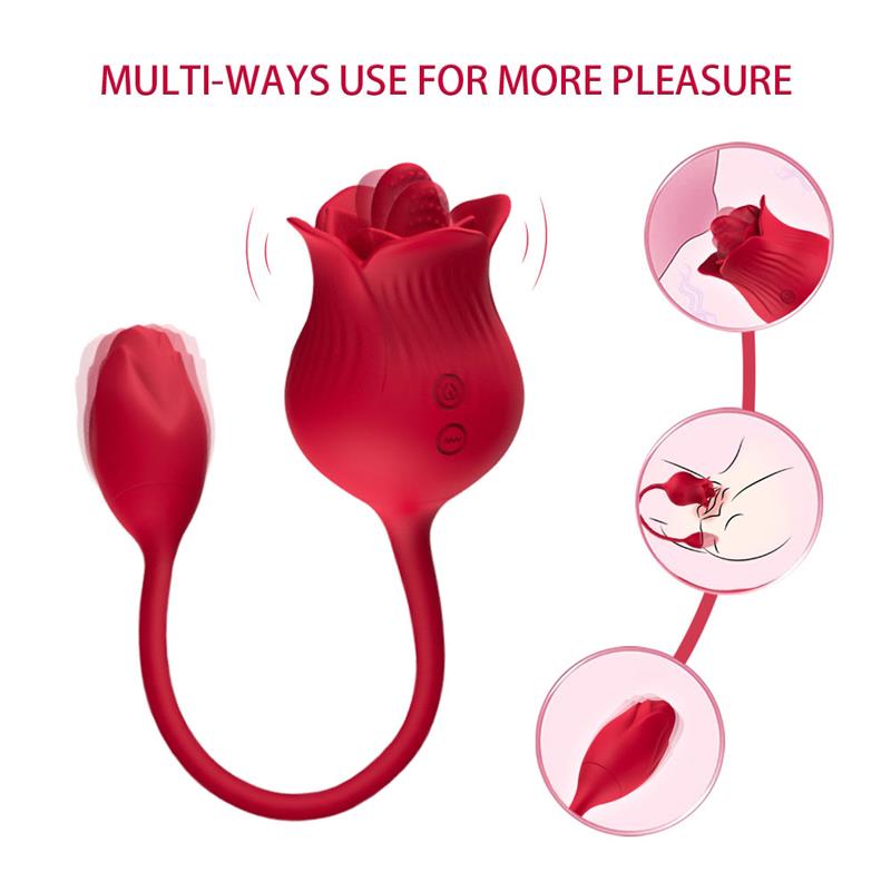 Rosa con Licking y Huevo Vibrador USB 11