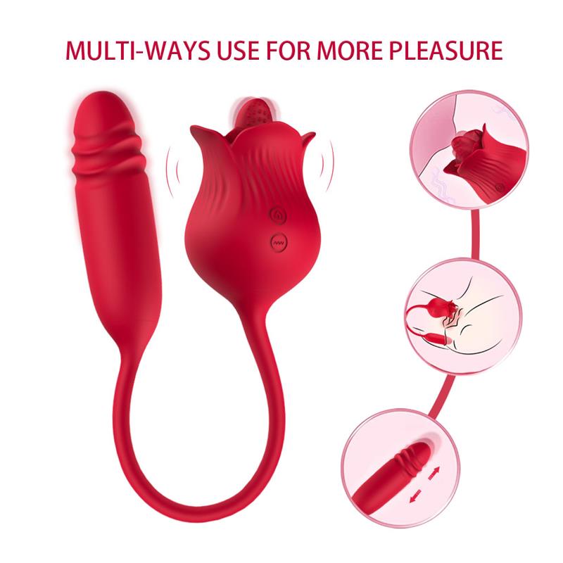 Rosa Vibradora con Licking y Thrusting USB 6