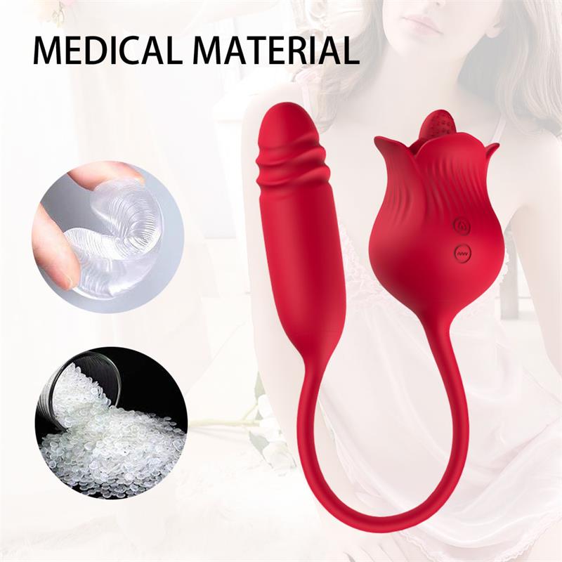Rosa Vibradora con Licking y Thrusting USB 10