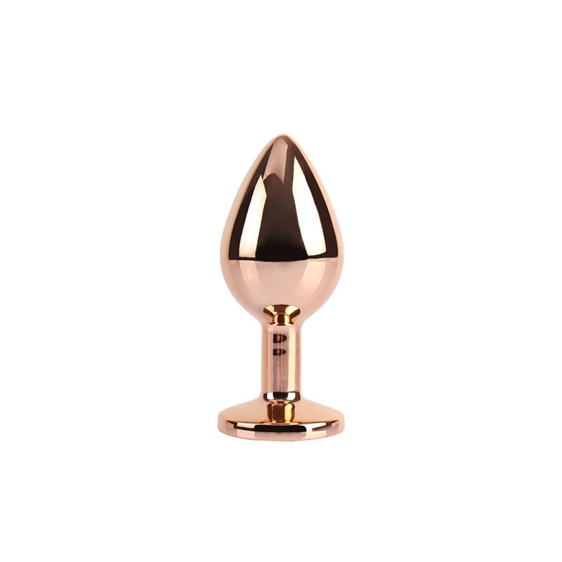 Rose Gold Gem Plug Anal con Joya en la Base Talla M