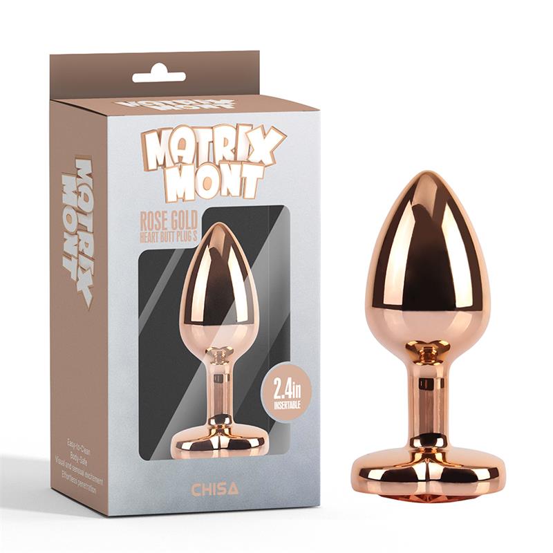 Rose Gold Heart Plug Anal Joya Corazon en la Base Talla S