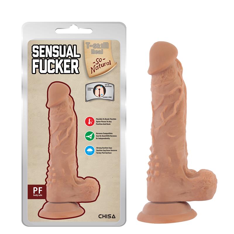 Sensual Fucker Dildo Dual Density Bronceado 19.5cm