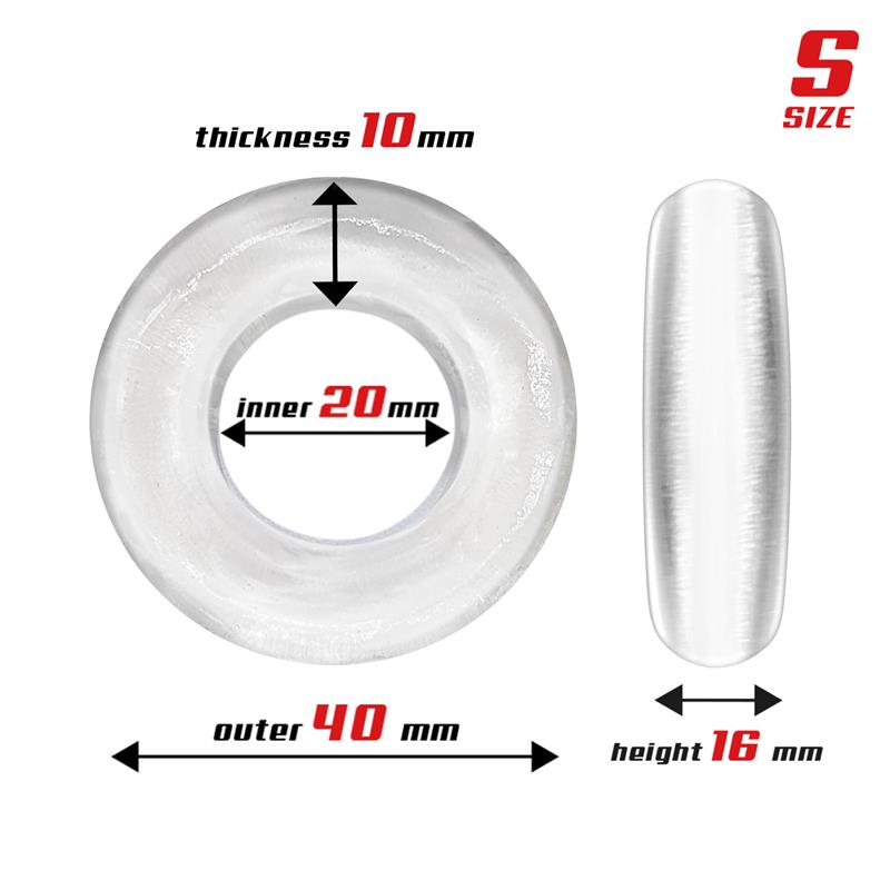 Set 3 Anillo para el Pene Flexible Transparentes 2
