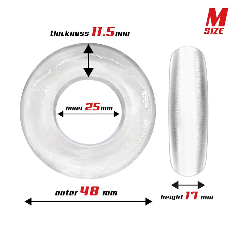Set 3 Anillo para el Pene Flexible Transparentes 3