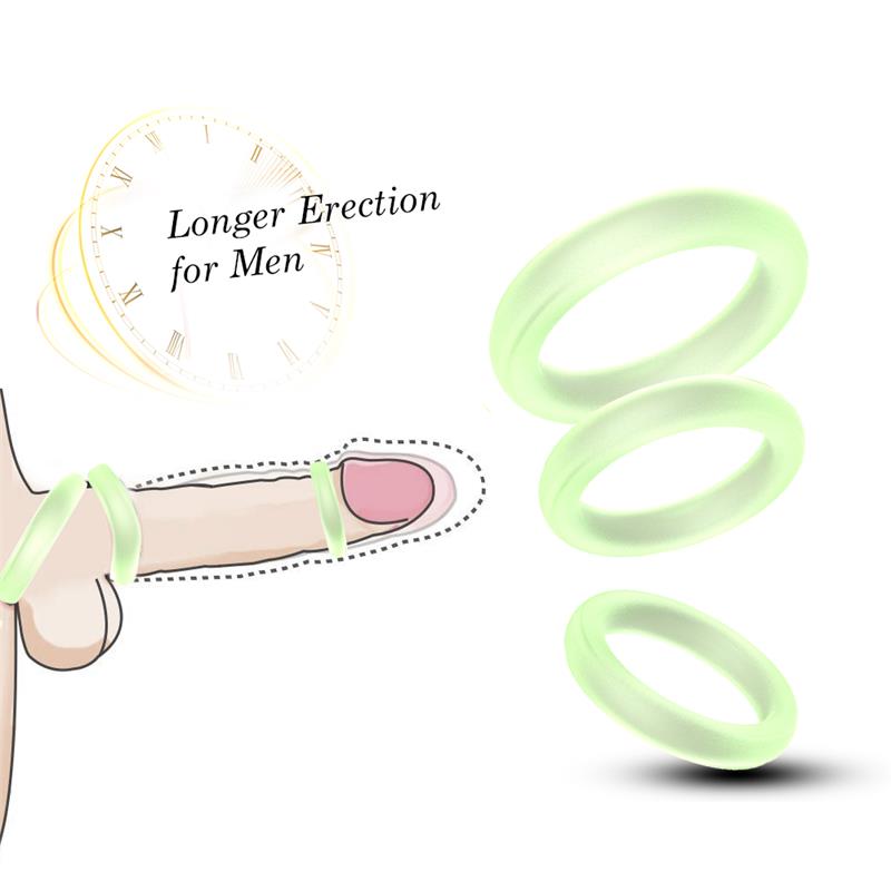 Set 3 Anillos para el Pene Brilla en la Oscuridad 4