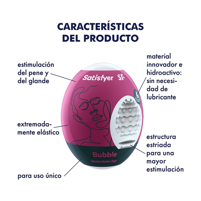 Set 3 Huevos Masturbadores Modelo Bubble 2