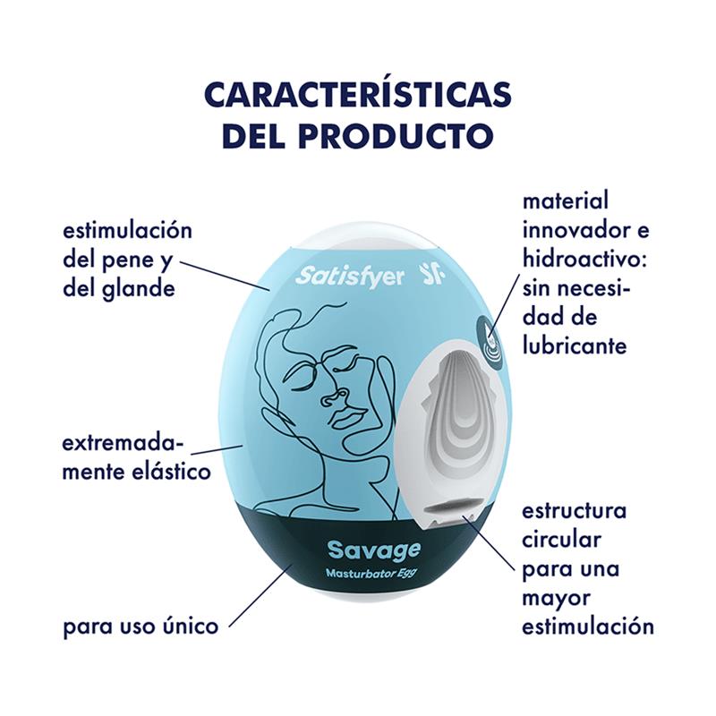 Set 3 Huevos Masturbadores Modelo Savage 2