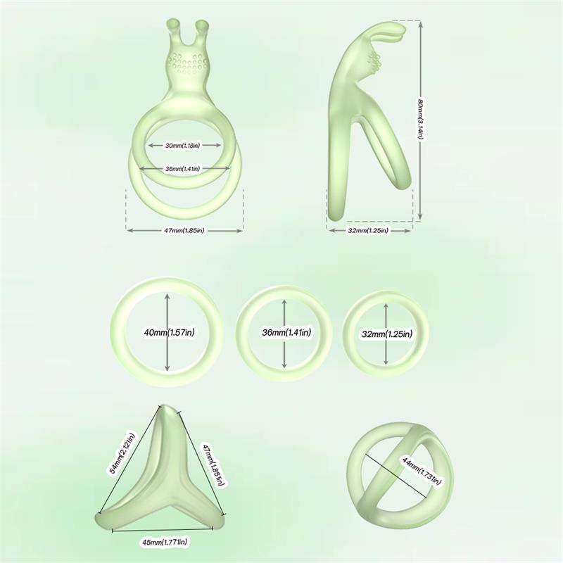 Set de Anillos para el Pene Brilla en la Oscuridad 5