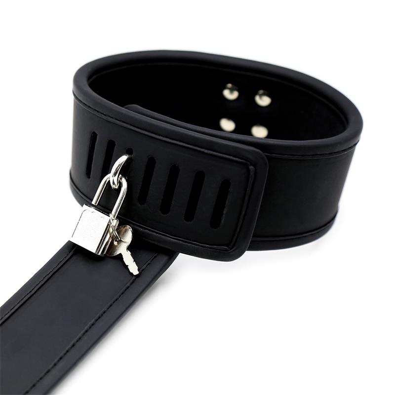 Set de Collar con Esposas y para Muñecas Cuero Vegano 6