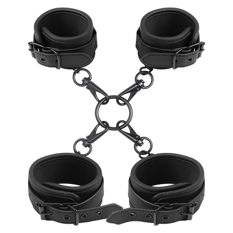 Set de Esposas para Tobillos y Muñecas Cuero Vegano 2