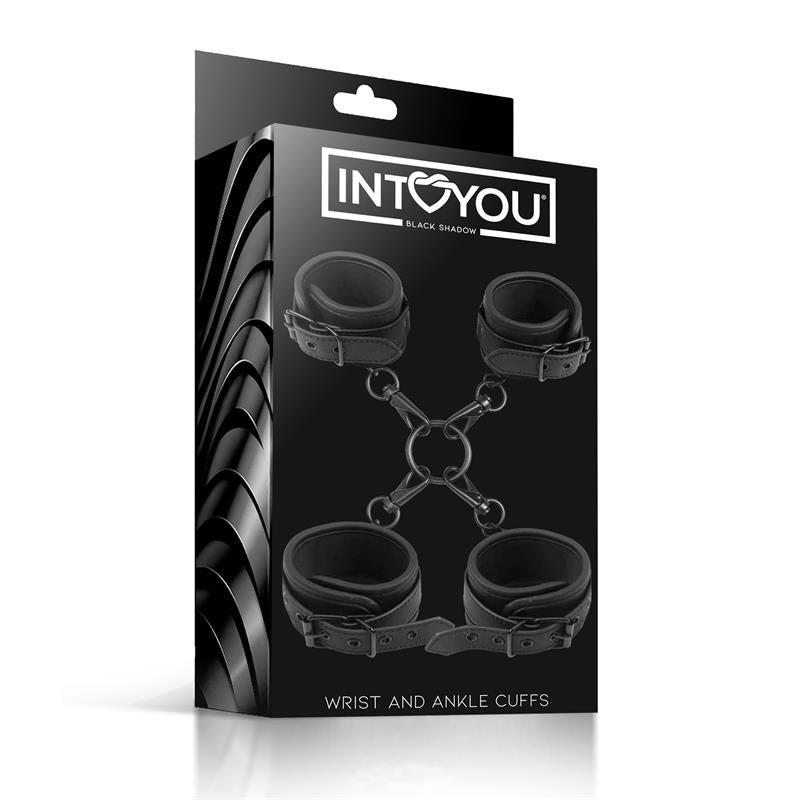 Set de Esposas para Tobillos y Muñecas Cuero Vegano 4