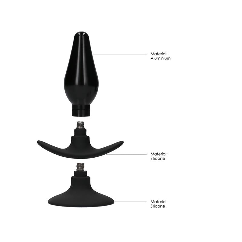 Set Plug Anal y Ventosa Putiaguda Grande Negro 13