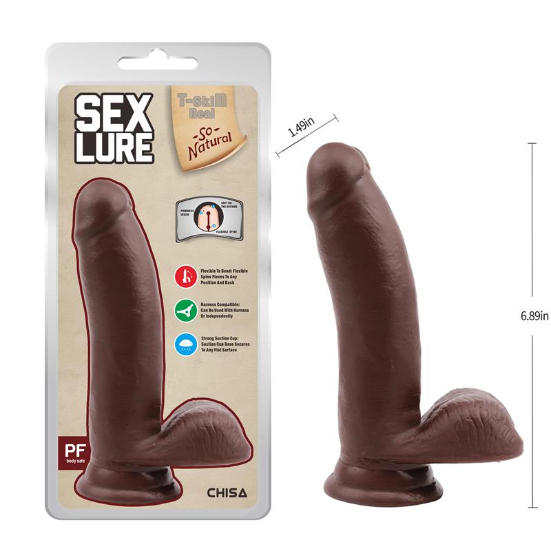 Sex Lure Dildo Dual Density Marrón 17.5cm