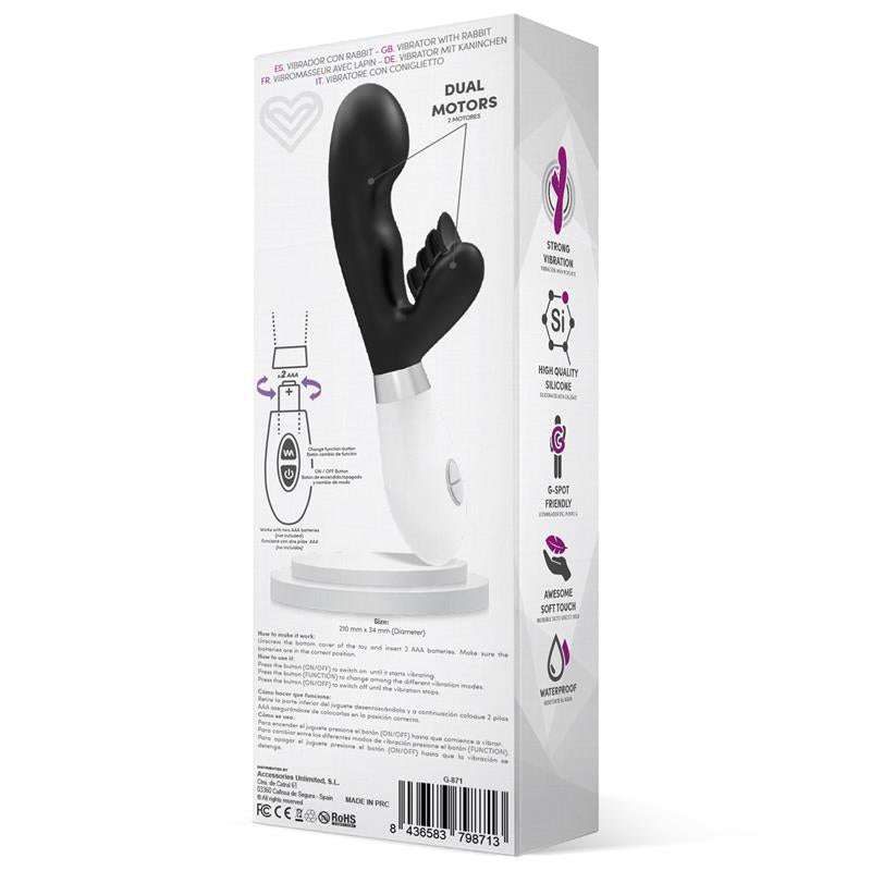 Sliper Vibrador Conejito Silicona Negro 3