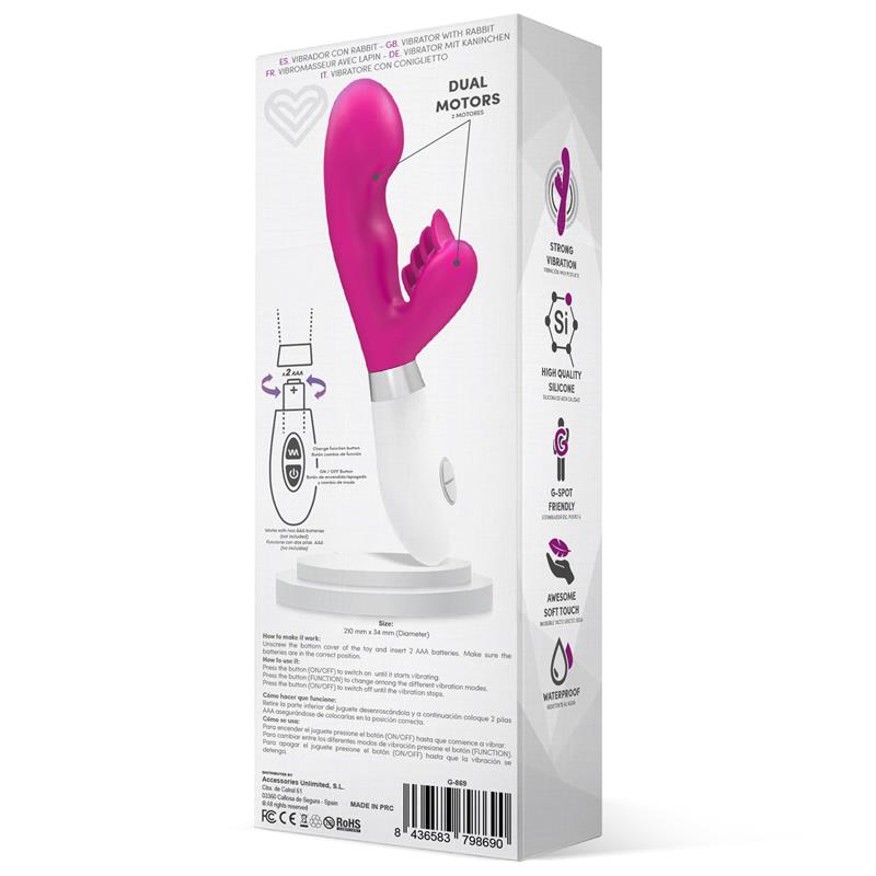 Sliper Vibrador Conejito Silicona Rosa 3