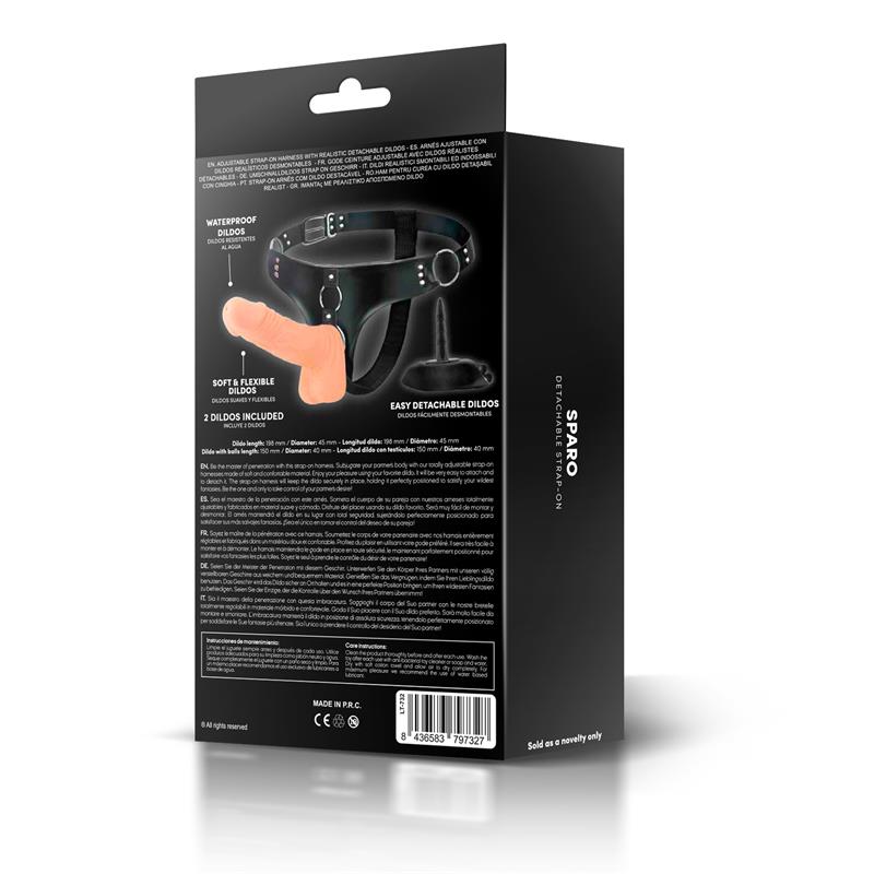 Sparo Arnés con 2 Dildos Realistas Desmontables 7