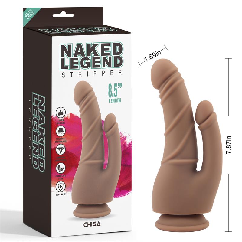 Stripper Dildo Silicona líquida 8.5 - 21.5cm Marrón