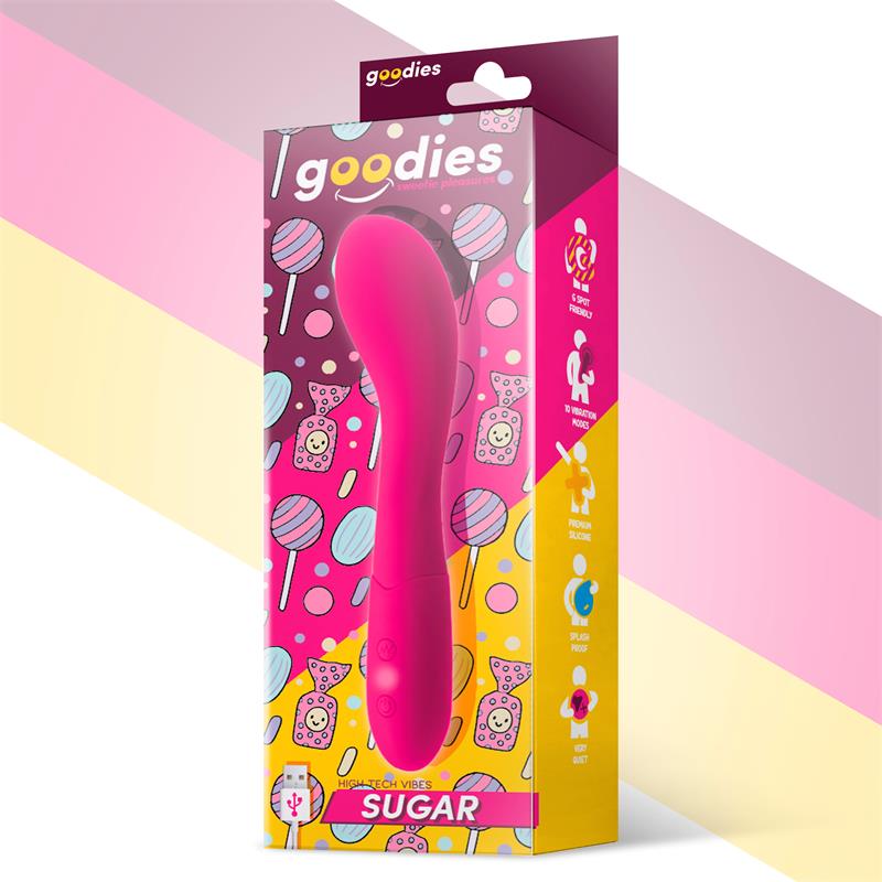 Sugar Vibrador Punto G USB Silicona Fushsia 2