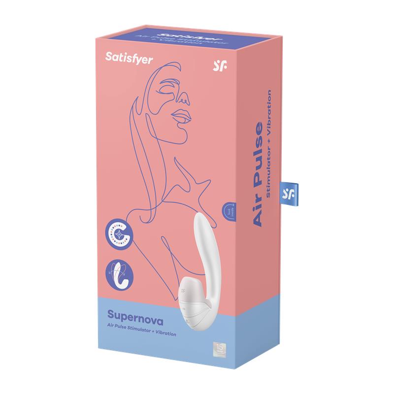 Supernova Succionador y Vibrador Súper Flexible USB Blanco 6
