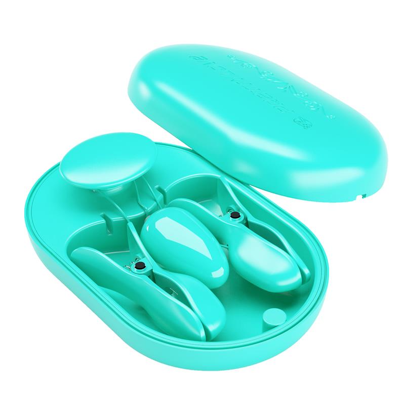 Surprise Box Huevo Vibrador y Pinzas para Pezones con Electro Estimulación Azul 6
