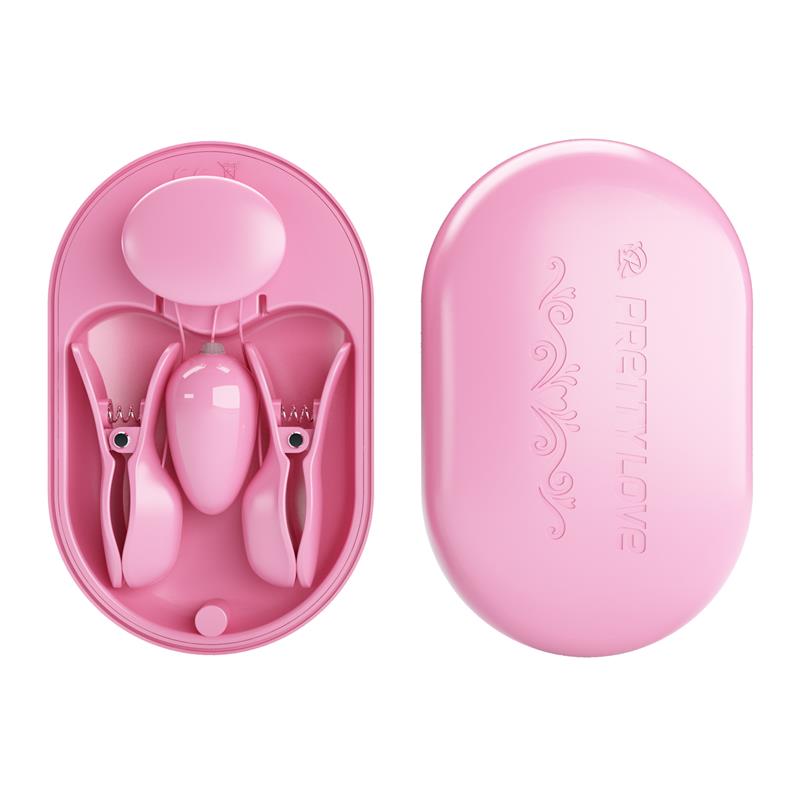 Surprise Box Huevo Vibrador y Pinzas para Pezones con Electro Estimulación Rosa 5