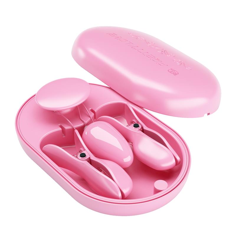 Surprise Box Huevo Vibrador y Pinzas para Pezones con Electro Estimulación Rosa 6