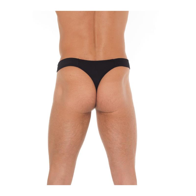 Tanga con Cremallera Negro Talla Unica 2