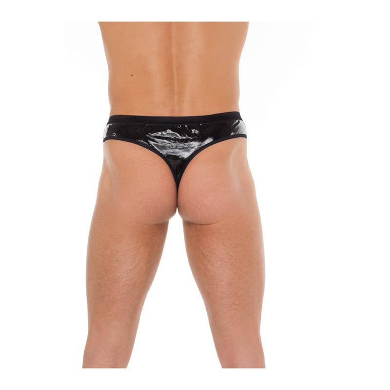 Tanga de PVC Negro Talla Única 2