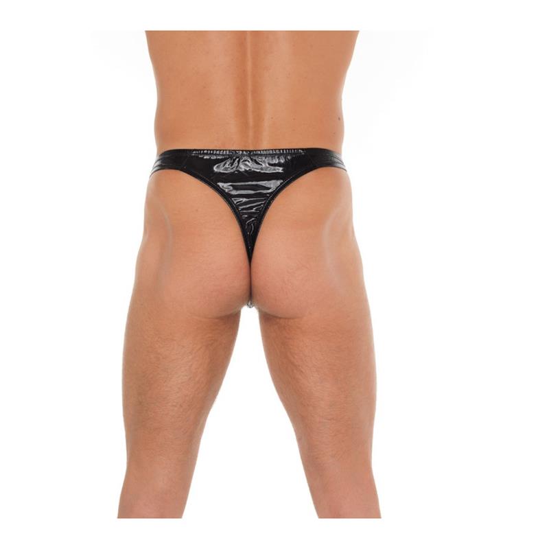 Tanga Negro Brillante Talla Única 2