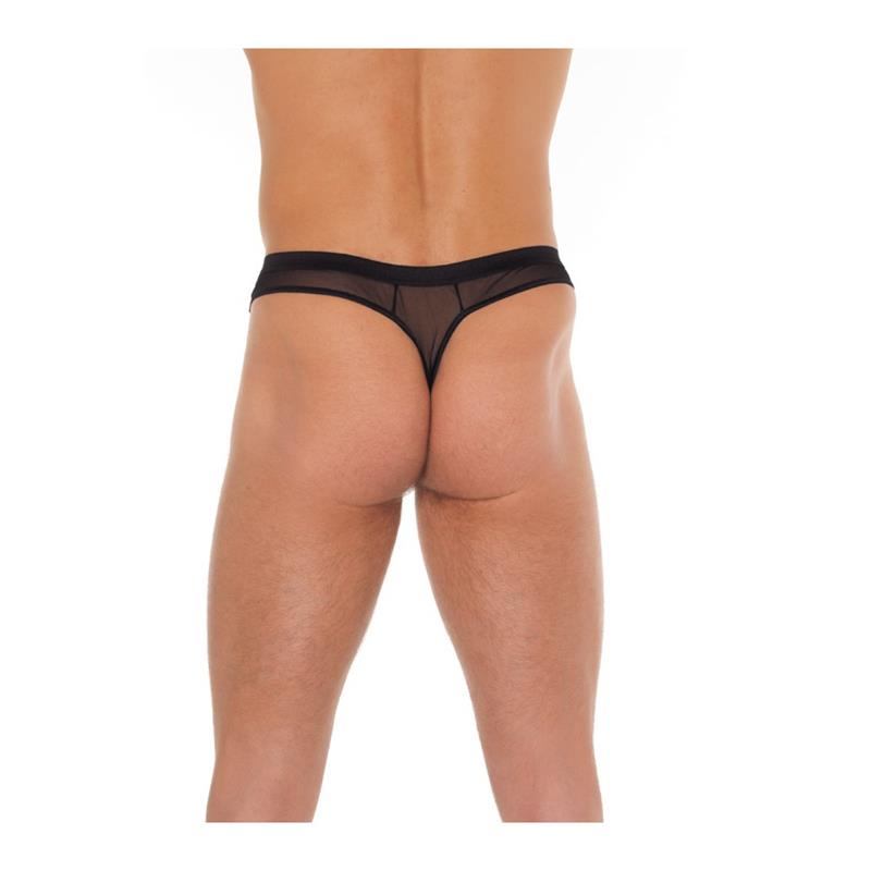 Tanga Rejilla Negro Talla Única 2