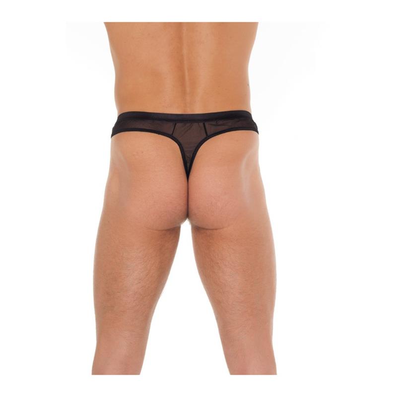 Tanga Rejilla Negro Talla Única 2