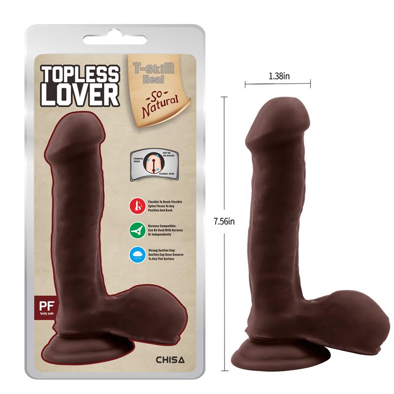 Topless Lover Dildo Dual Density Marrón 19.2cm