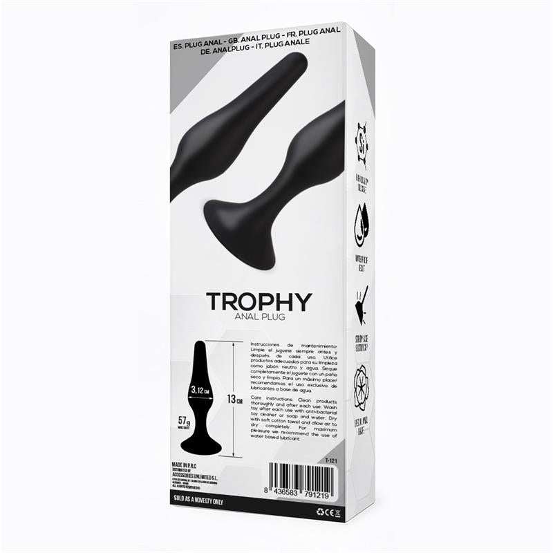 Trophy Plug Anal 13 cm Silicona Negro 3