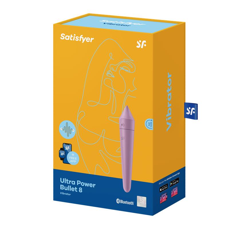Ultra Power Bullet 8 Bala Vibradora con APP Lilac 7