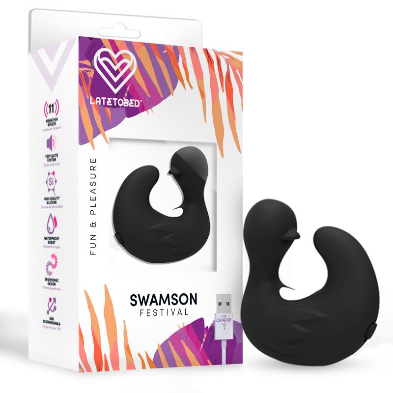 Swamson Dedal Patito Estimulador USB Silicona Negro - imagen 1