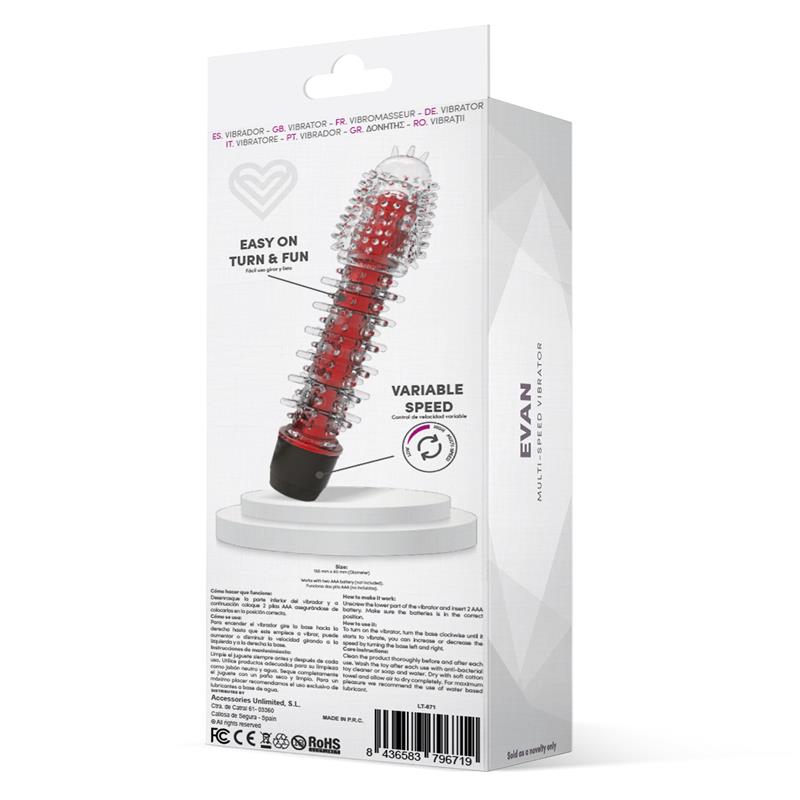 Evan Vibrador Multi Velocidad Rojo - imagen 3