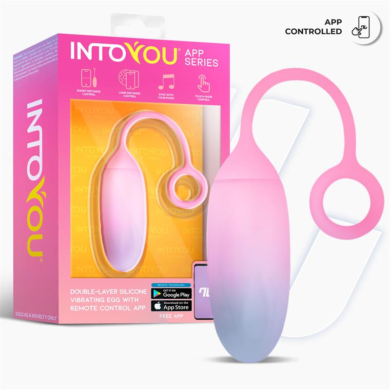 Huevo Silicona Doble Capa con APP Azul/Rosa - imagen 2