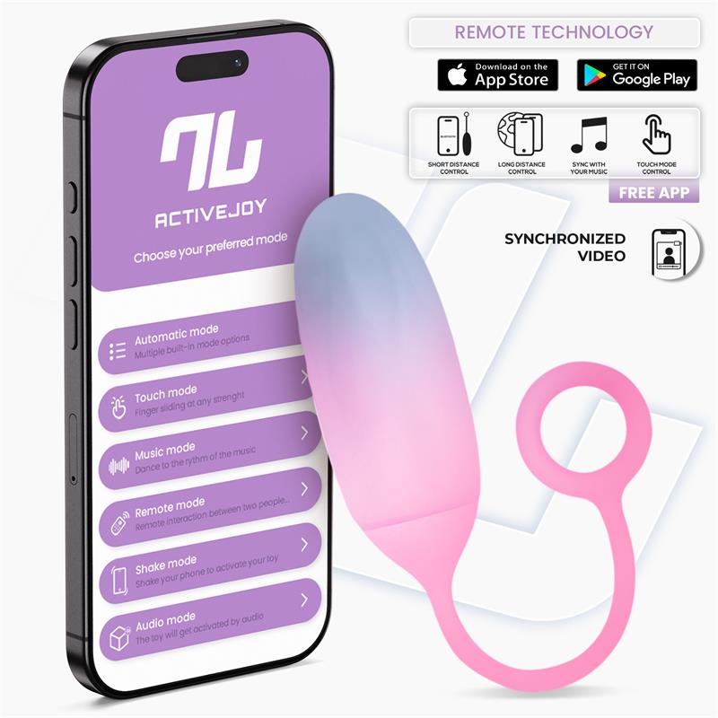 Huevo Silicona Doble Capa con APP Azul/Rosa - imagen 1