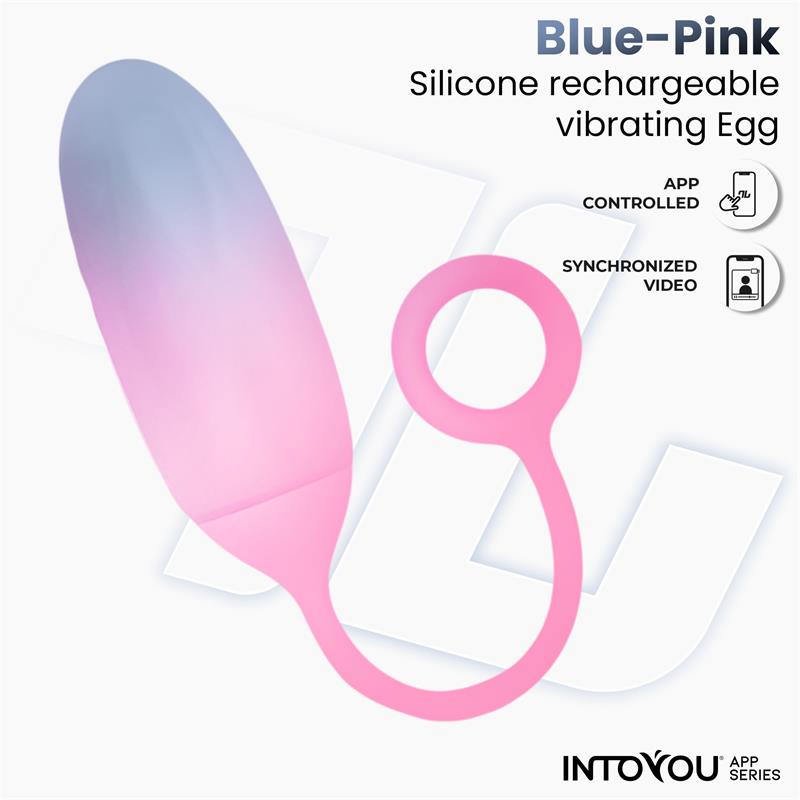 Huevo Silicona Doble Capa con APP Azul/Rosa - imagen 3