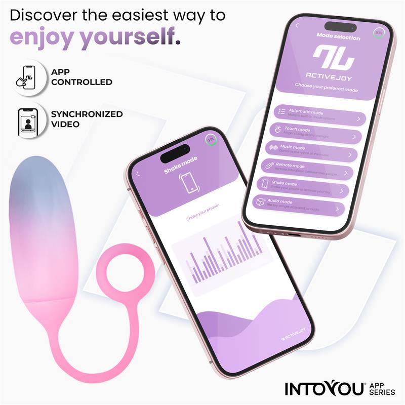 Huevo Silicona Doble Capa con APP Azul/Rosa - imagen 5