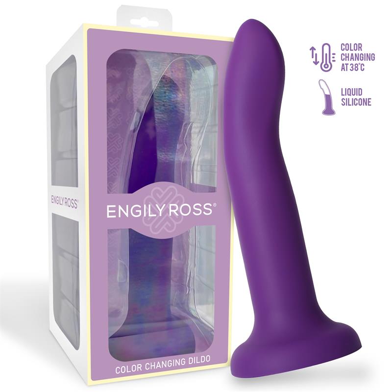 Dildo que Cambia de Color Púpura a Rosa Talla L 21 cm - imagen 1
