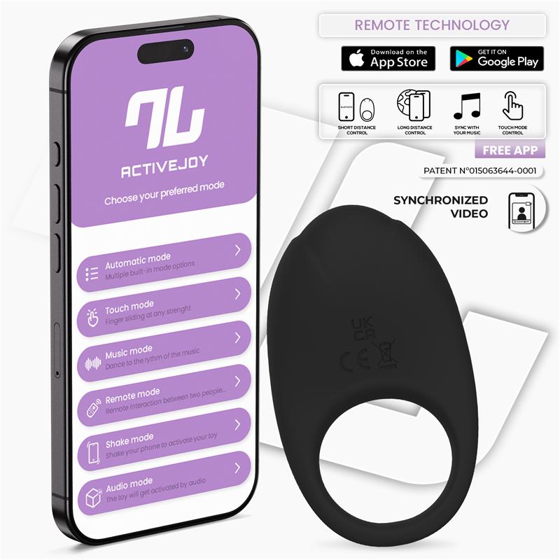 Ringo Anillo Vibrador con APP Unibody Negro - imagen 1