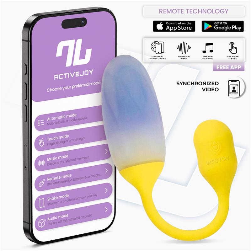 NexEgg Huevo Vibrador Doble Capa Silicona App Amarillo/Púrpura - imagen 1