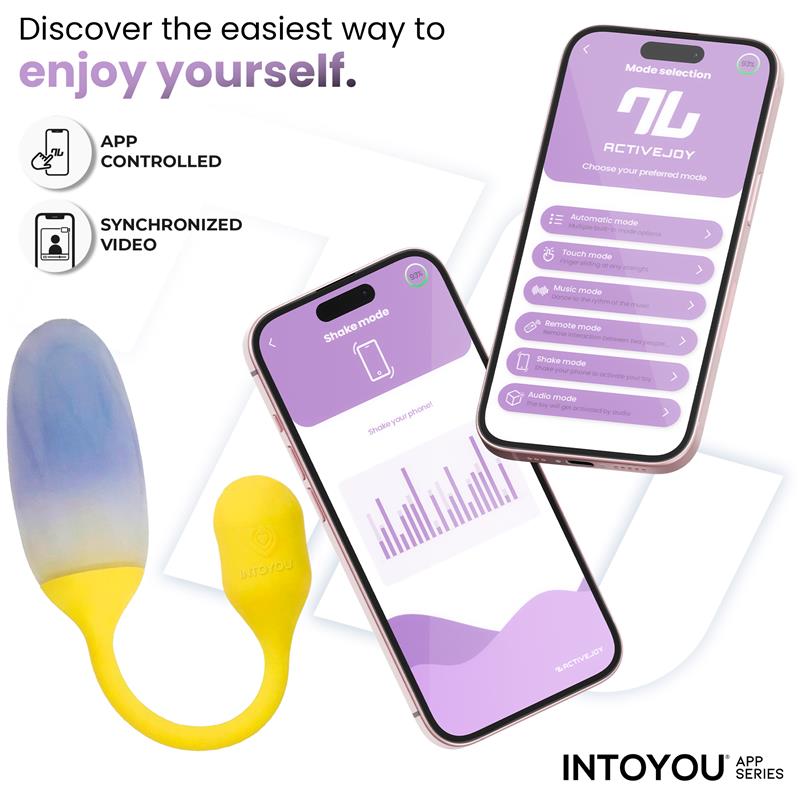NexEgg Huevo Vibrador Doble Capa Silicona App Amarillo/Púrpura - imagen 2