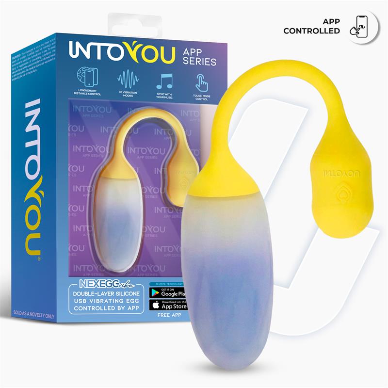 NexEgg Huevo Vibrador Doble Capa Silicona App Amarillo/Púrpura - imagen 3