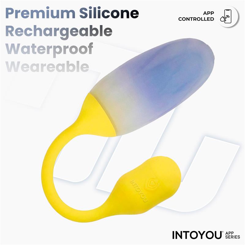 NexEgg Huevo Vibrador Doble Capa Silicona App Amarillo/Púrpura - imagen 5